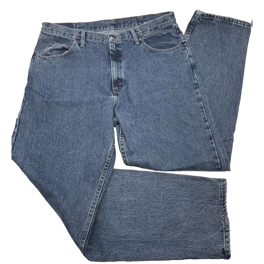 Wrangler Relaxed Fit 97601VR Straight Leg Medium Wash Mid Rise Jeans Men's 38x34